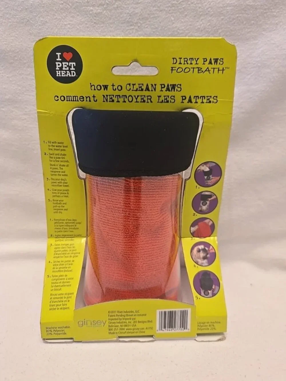 DIRTY PAWS FOOTBATH by I Love Pet Head w/Microfiber Towel. * NIB *